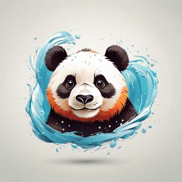 Panda logo: a cheerful expression on a white background
