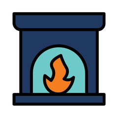 Fire Heat Home Filled Outline Icon