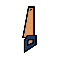Saw Tools Wood Filled Outline Icon
