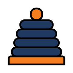 Sorting Toy Wood Filled Outline Icon