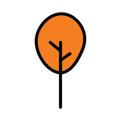 Tree Plant Wood Filled Outline Icon