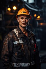 Fototapeta premium Portrait of a oil rig worker