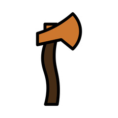 Axe Camp Wood Filled Outline Icon