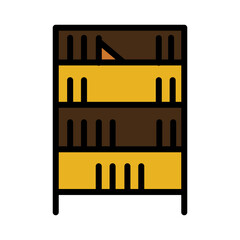 Book Furniture Wood Filled Outline Icon