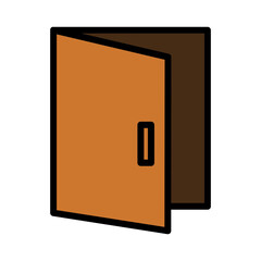 Door Enter Open Filled Outline Icon