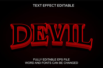 3D text effect devil vector editable
