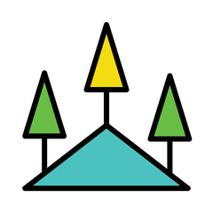 Pines Trees Woods Filled Outline Icon