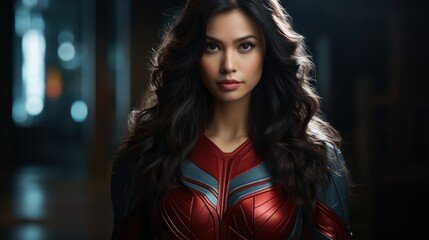 Fototapeta premium A beautiful woman is a superhero