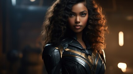 Fototapeta premium A beautiful woman is a superhero