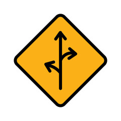 Road Sign Street Filled Outline Icon