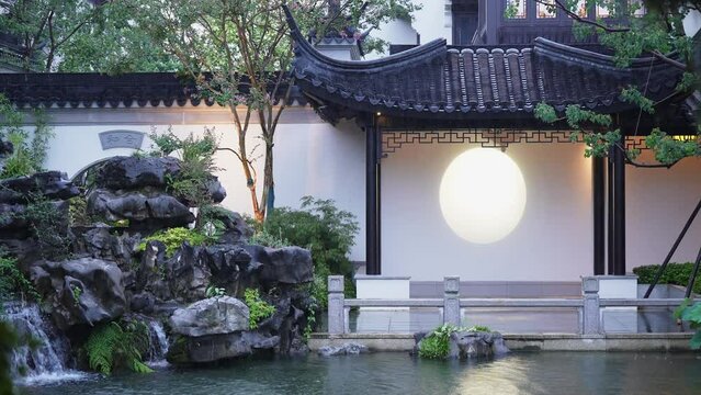 china architecture in rain