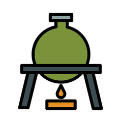 Burner Fire Flask Filled Outline Icon