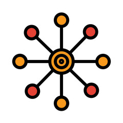 Atom Cell Chemistry Filled Outline Icon