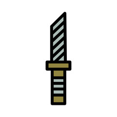 Knife Art Blade Filled Outline Icon