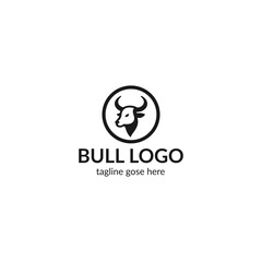 Minimalistic Bull Logo Design In Monochrome for a Dynamic Brand Identity