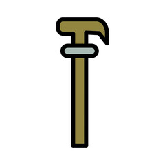Sword Cane Blade Filled Outline Icon