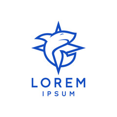Shark Star Logo Template