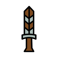 Blade War Sword Filled Outline Icon