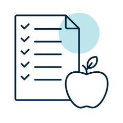 Diet list with apple vector icon