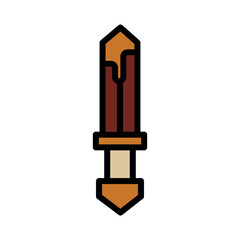 Battle Bloody Sword Filled Outline Icon