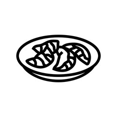 dumplings chinese cuisine line icon vector. dumplings chinese cuisine sign. isolated contour symbol black illustration