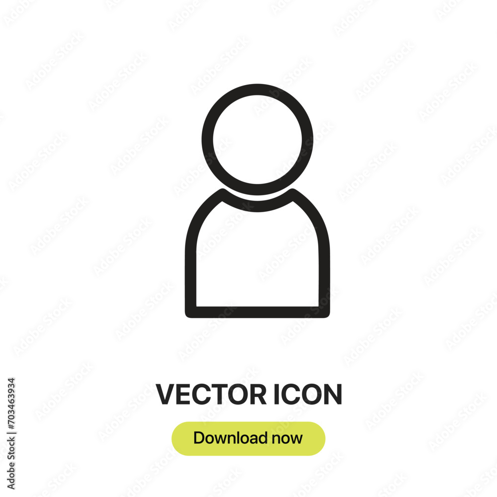 Leinwandbilder User icon vector. Linear-style sign for mobile concept and web design. User symbol illustration. Pixel vector graphics - Vector.