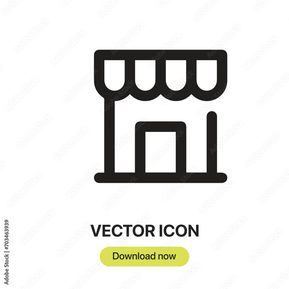 Fototapete Shop icon vector. Linear-style sign for mobile concept and web design. Shop symbol illustration. Pixel vector graphics - Vector.