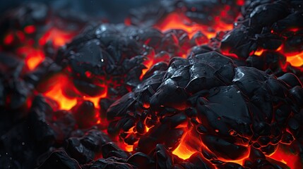 Abstract background with glowing lava and rock. Dynamic molten form.