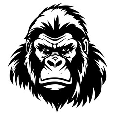 Majestic Gorilla Head Vector