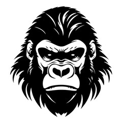 Majestic Gorilla Head Vector