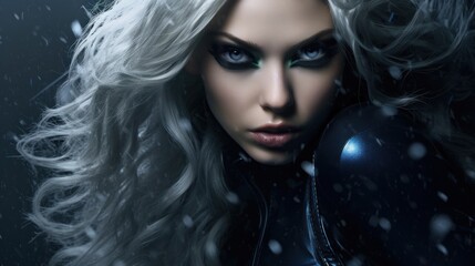 Naklejka premium A beautiful woman is a superhero