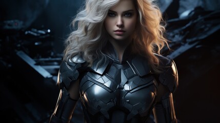 Naklejka premium A beautiful woman is a superhero