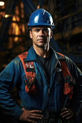 Obraz premium Portrait of a oil rig worker