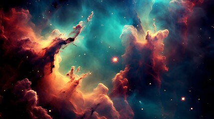 Cosmic ballet  swirling galaxies, ethereal nebulae, and radiant comets in starlit expanse