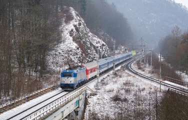 train in the mountains
