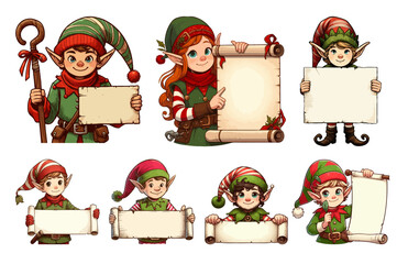 christmas elf and sign