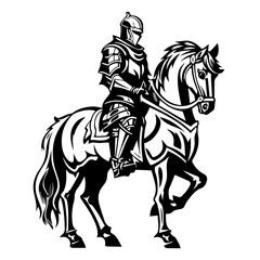 Fototapeta na wymiar Medieval Knight in Armor Vector Illustration