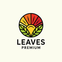 Obraz premium Leaves Logo Symbol Design illustration vector Icon Emblem
