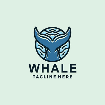 Whale Logo Symbol Design illustration vector Icon Emblem