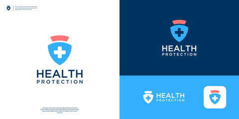 Health logo Protection with Shield and Nurse combination