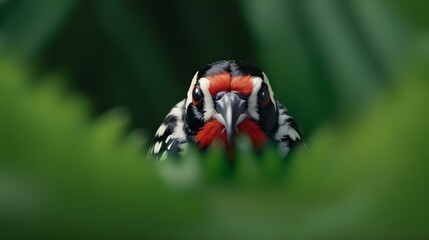 Jungle Elegance: Symmetrical Close-Up Portrait of an Expressive Ladybird - Anamorphic Lens Capture in Ultra-Realistic Detail