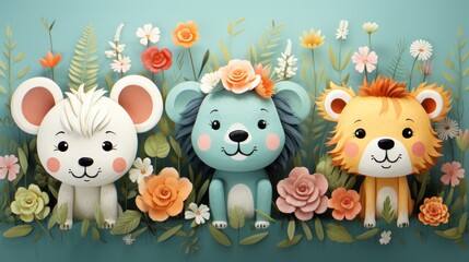 Naklejka premium Fun and adorable patterns suitable for children's products and nursery decor