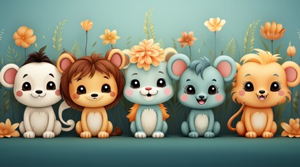 Naklejka premium Fun and adorable patterns suitable for children's products and nursery decor