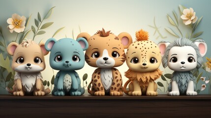 Naklejka premium Fun and adorable patterns suitable for children's products and nursery decor