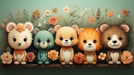 Naklejka premium Fun and adorable patterns suitable for children's products and nursery decor