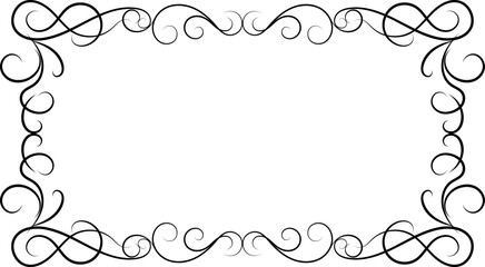 Vector frame and vignette for design template. Element in Victorian style. Ornate decor for invitations, greeting cards, certificate, thank you message.