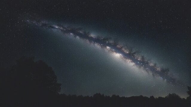milky way over the city 15  A space sky with a galaxy and stars. The image shows a dark and mysterious view of the sky,  