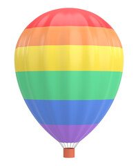 Hot Air Balloon. 3D illustration.