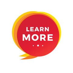 Learn more label design for sale banner. Flat design for website template or advertising. Vector illustration.