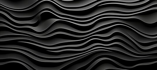 Elegant black wavy background pattern with flowing lines for a visually stunning composition